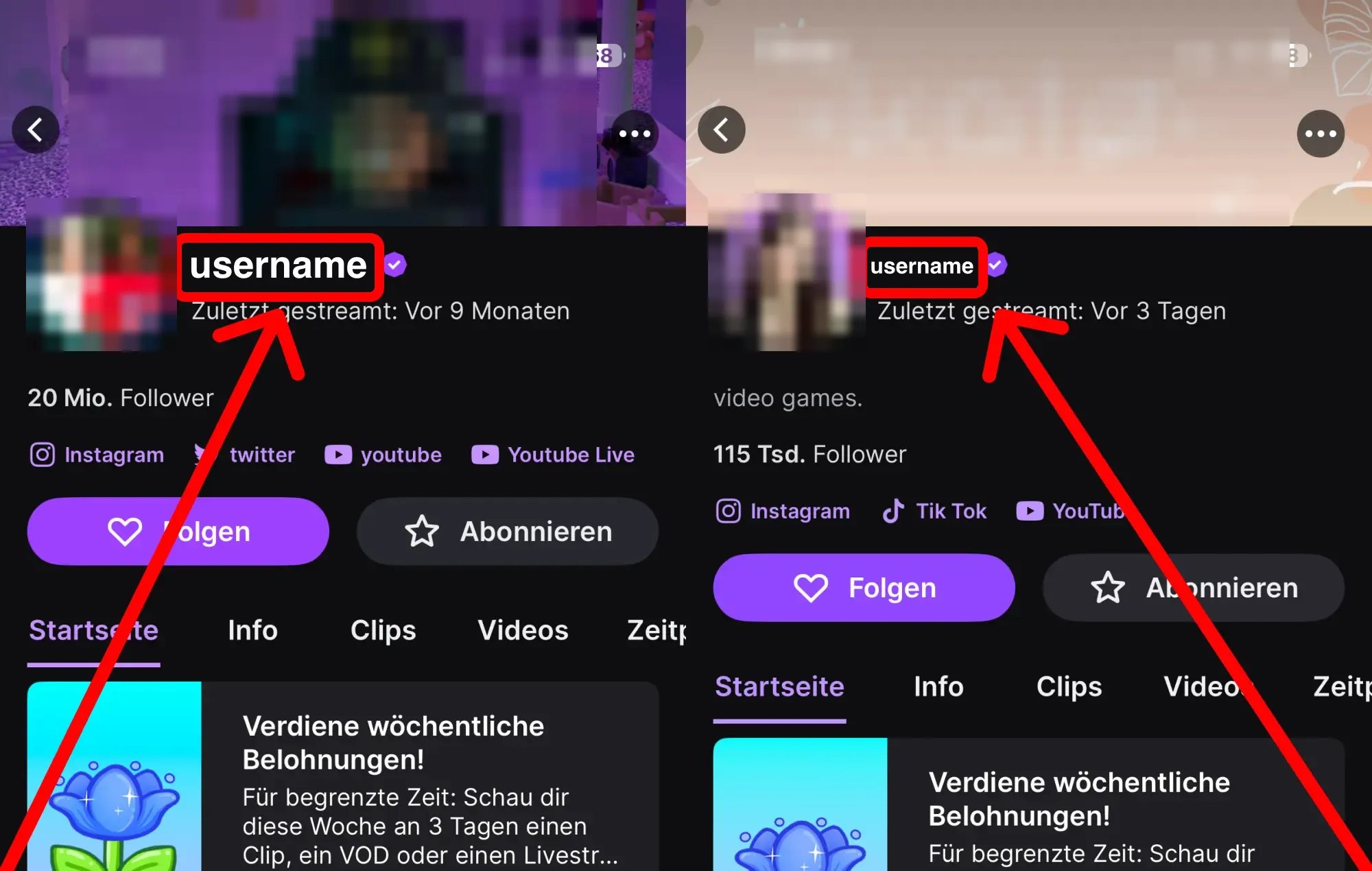 Twitch Live Zuschauer kaufen: Anleitung mit Screenshots – hier findest du deinen Twitch-Benutzernamen oder Profil-Link