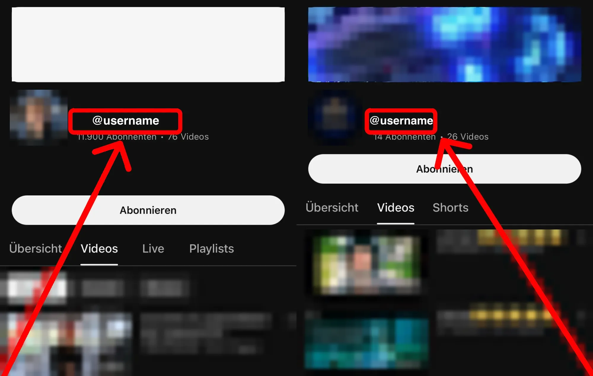 YouTube Kommentare kaufen: Anleitung mit Screenshots – hier findest du deinen YouTube-Benutzernamen oder Profil-Link